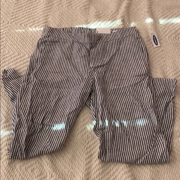 NWT Old Navy Striped White & Blue Pants - Picture 1 of 7